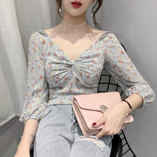 Blouse Women Womens Chiffon Shirt Puff Sleeve Top Spring 2020 Blusas Ropa De Mujer