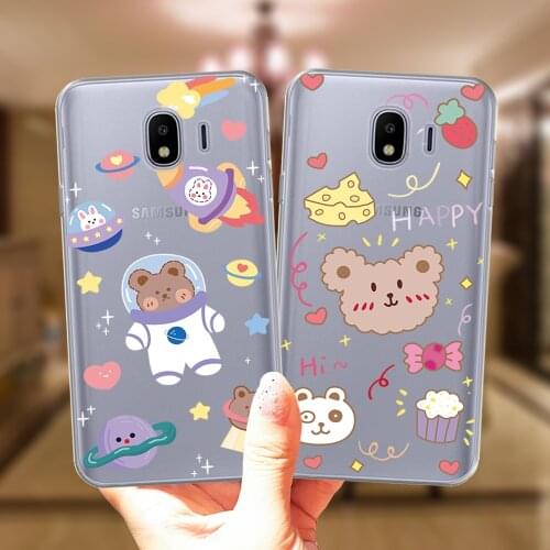 Cute Space Bear Rabbit Phone Case For Samsung M62 F62 M02 M31S M51 M11 M21 M31 M10 M20 J3 J5 J7 2017 J4 J6 Plus Silicone Cover