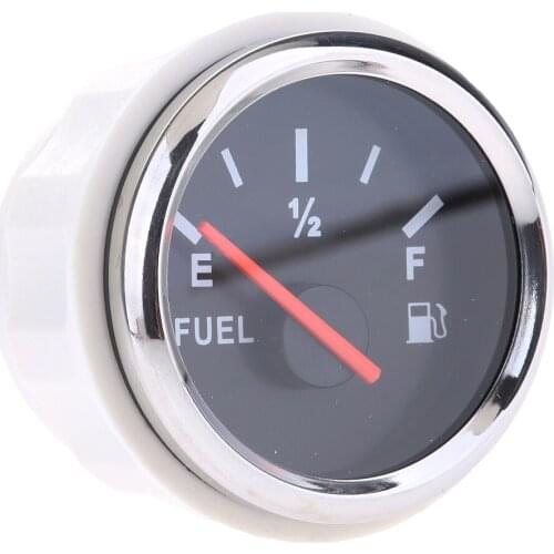 Black 2inch 52mm Fuel Level Gauge Meter + Fuel Sensor E-1/2-F Pointer Kit NEW COMBINATION
