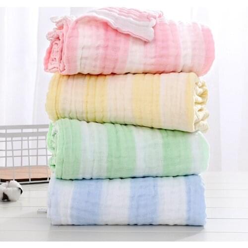 Baby Bath Towel Muslin Gauze Hand Bathing New Broned 6 Layer Crinkled Infant Towel 110*110cm