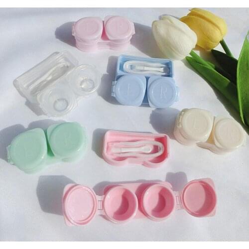 Travel Contact Lenses Case New Style Tweezers Suction Set Green Environment Nontoxic Portable Soaking Container Contact Lens Box
