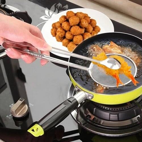 Stainless Steel Fried Food Colander Drain Clip Strainer Filter Fried Food Folder Sieve Kichen Gadget Oil Fried Food Strainer