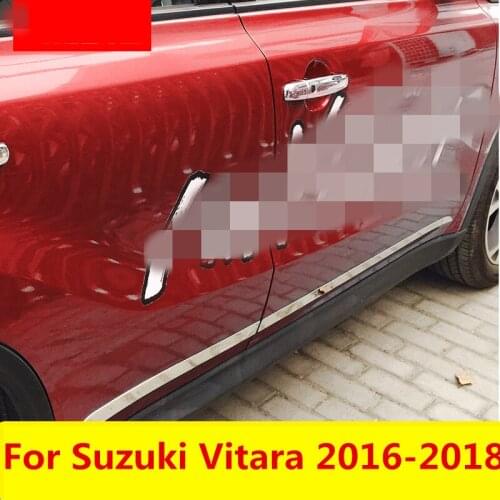Door side line garnish body molding cover protector trim Exterior decoration Auto Accessories For Suzuki Vitara 2016-2018