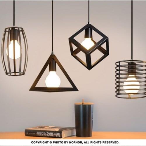 Feimefeiyou Nordic retro iron creative chandeliers loft simple personality single head restaurant lights bar art pendent light