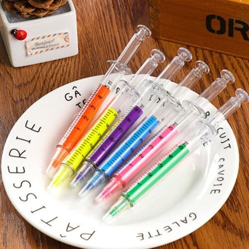Cute Needle Highlighter Waterproof Oil Marker Pen CD Fabric Wood Glass Mark Paintbrush Office Supply Children Drawing Brush Tool