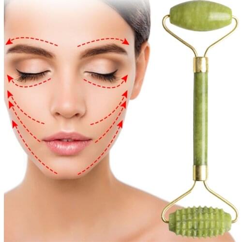 Face Massager Guasha Jade Stone Roller Scraper Facial Skin Care Tools Roller Massage Thin Lift Beauty Slimming Tools Roller Care