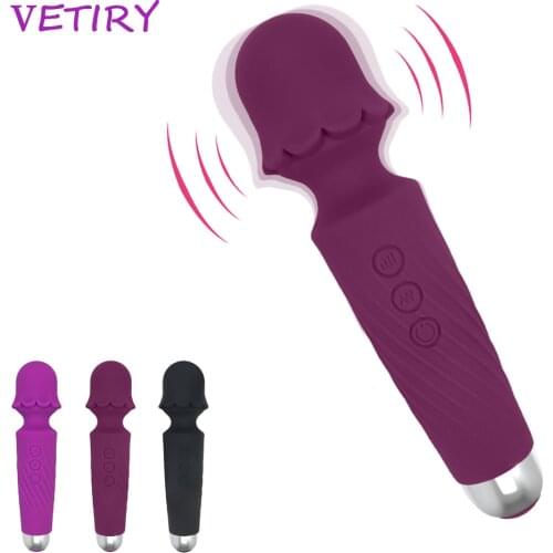 Powerful 20 Frequency Dildo Vibrator Clitoris Stimulator AV Stick G Spot Vagina Vibrator Female Masturbation Sex Toys For Women