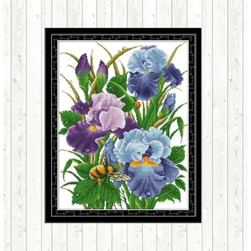 Joy Sunday Cross Stitch Kits Flowers 14ct Aida Fabric for Embroidery Kit DMC DIY Crafts Printed on Canvas Counted for Needlework