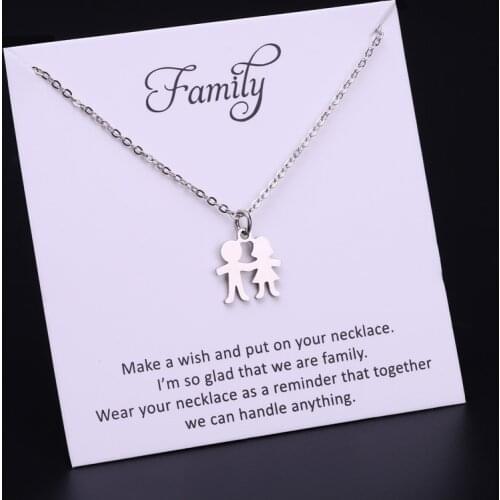 Forever Family Tree Wings Pendant Necklaces Boy Girl Grandma Mom Women Fashion Card Jewelry Christmas Gifts Drop Shipping