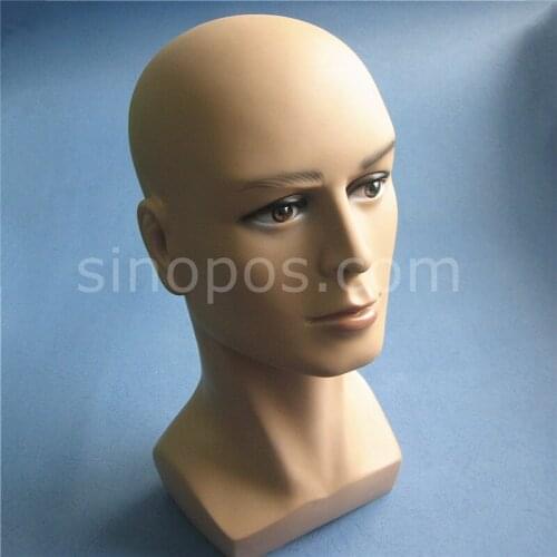 Plastic Male Mannequin Head, hat display stand cap glasses holder realistic vinyl form jewelries rack headwear wig helmet hanger
