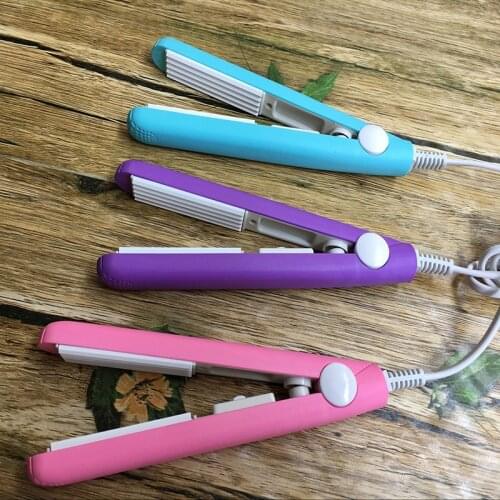 Portable mini hair iron Ceramic Fluffy Small Waves Corrugated Hair straightener Electric curling iron curl modelling tools
