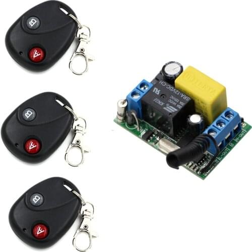 Newest Wireless Remote Control Switch RF AC 220 V 1 Channel Receiver with 3pcs Transmitters for Light/Household Electric Fan