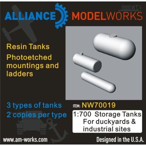 AM-WORKS NW70019 1/700 Storage Tanks For Dockyards & Industrial Sites - Upgrade Detail Set