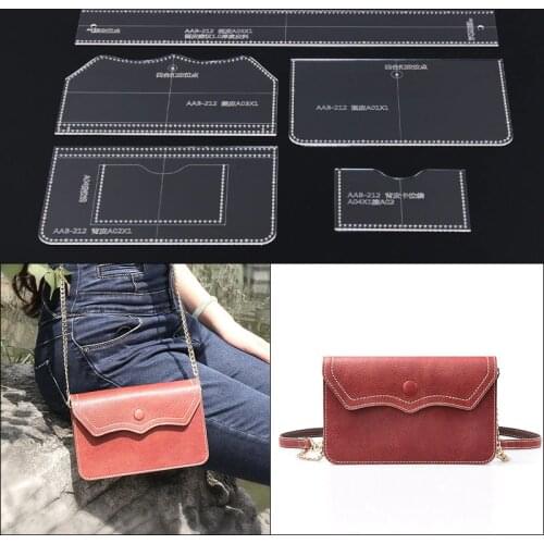 1set Acrylic Template Pattern for Women Shoulder Bag Soft Leather Craft Pattern DIY Bag Stencil Sewing Pattern 19*12*4