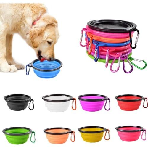350/1000ML Large Collapsible Dog Pet Folding Silicone Bowl Outdoor Travel Portable Puppy Food Container Feeder Dish Bowl