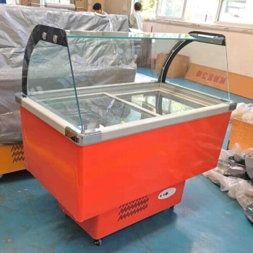 Glass Ice cream/gelato display refrigerated showcase/freezers Free Shipping Cnf By Sea