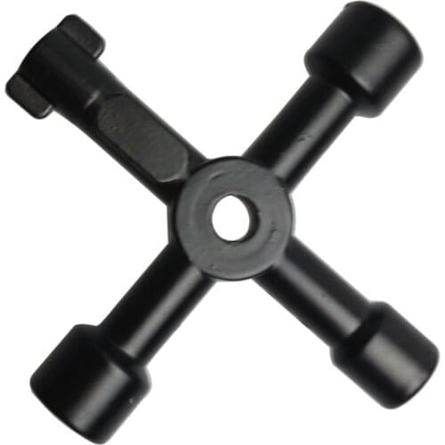 Universal Triangle KEY Cross 4 Way Black Utility Multi Cross Wrench For Gas Electrical Elevator Cabinet Meter Box