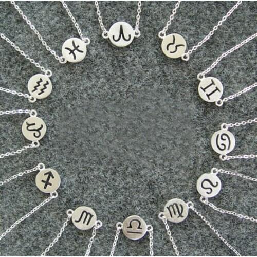 Shuangshuo Vintage Constellation Bracelets for Women 12 Zodiac Constellation Sign Cuff Charm Bracelet homme Special Gift Jewelry