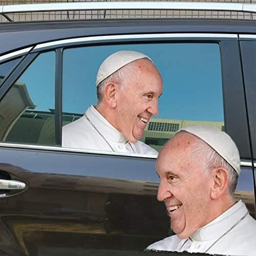 Car Window Cling Funny Car Sticker Window Decal for Vehicles Automotive Stickers(for Right Side) (Pope) 9.06 X 11.42 inch