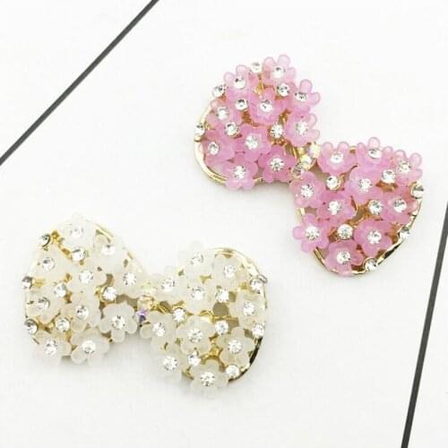 50pcs Bowknot Hair Clip Decor Jewelry Charms Strass Crystal Rhinestone Button Buckle Wedding Brides Hairpin Invitations Ornament