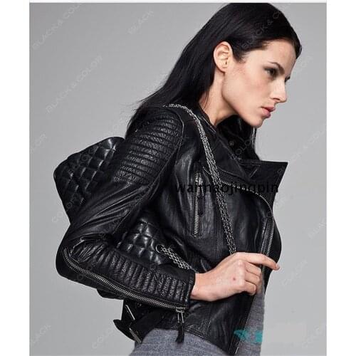 Genuine Leather Jackets Women Feminina Womens Clothing Sheepskin Red Jacket Plus Size Slim Fit Outerwear WXF019