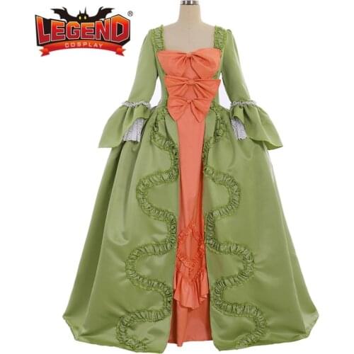 Rococo Colonial Georgian 18th Marie Antoinette Day Court gown Dress green rococo dress sack back dress
