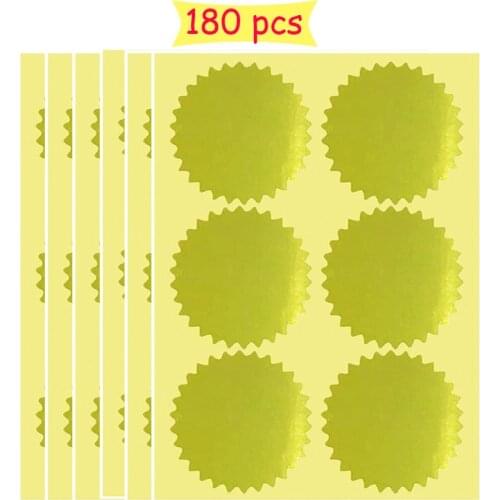 Seal Gold Certificate Embossing Label Gold Foil Sticker For Envelope Package Serrated Edge Self-Adhesive Stickers Award Sticker