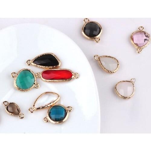10pcs/lot DIY irregular shape charm bling manual Korea copper plating gold tag for jewelry pendant earrings materials