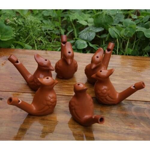 300pcs Vintage Style Bird Water Whistles Clay Ocarina Warbler Song Ceramic Chirps Children Bathtime Toys SN1086