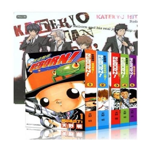 5 books Hitman Reborn Vol.1-5 Manga Comic Book Complete All Set Japanese youth cartoon comic Language Chinese