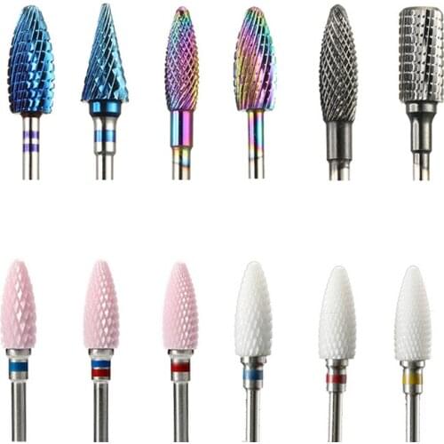 64 Types Ceramic Carbide Milling Cutter for Manicure Pedicure Rotary Nail Drill Bit Electric Manicure Drill Accessory Art Tools