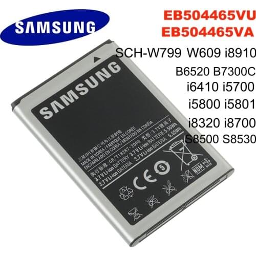 Battery EB504465VA For SAMSUNG SCH-W799 W609 i8910U i6410 i5700 i5800 i5801 i8320 i8700 GT-S8500 S8530 B6520 B7300C GT-8500