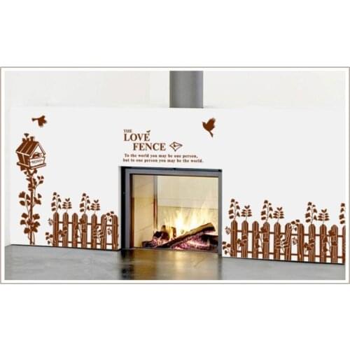 Free shipping Romantic Home Birds around the love fence Garden wall sticker decorative decals ZYPB-9054