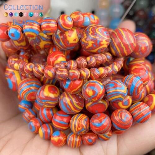Fuchsia Stripe Malachite Stones Beads Loose Spacer Round Beads For Jewelry Making 4-12 MM DIY Bracelet Accessories Wholesale