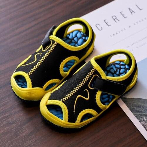 CAPSELLA KIDS Summer Shoes 1-6 Years Girls Boys Soft Closed Toe Beach Shoes Summer First Walkers Sports Sandals Non-Slip Shoes
