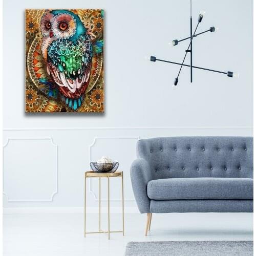 Decorative Canvas Paintings By Numbers Animal Birds Abstract Color Owl Art Supplies For Child DIY Unique Gift 40*50 CM