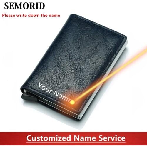 SEMORID Rfid Card Holder Men Wallets Money Bag Male Vintage Black Short Purse 2020 Small Leather Slim Wallets Mini Wallets Thin