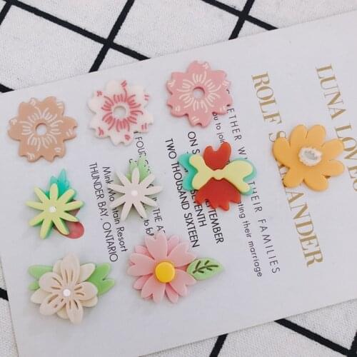 DIY jewelry accessories new summer flowers acrylic/resin stitching patch hair accessories earring accessories 2pcs