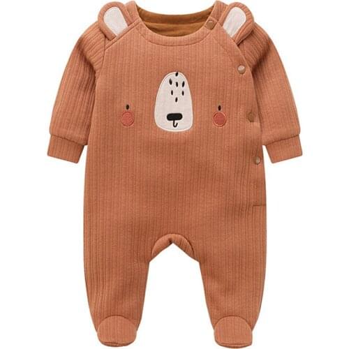 Newborn Baby Rompers Autumn and Winter Cute Warm CottonThicker Jumpsuit Overalls For Infant Kids Clothes