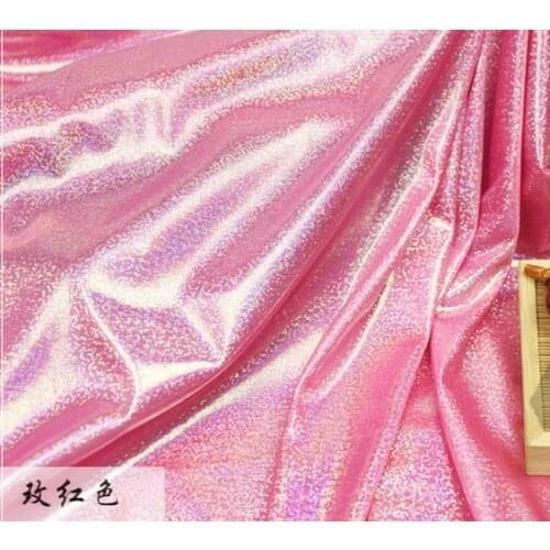 Latin Fluorescent Fabric Laser Stretch Knit Colorful Shiny Fabric Stage Wedding Decor Tissue For Sewing doll cloth 150cm*50cm