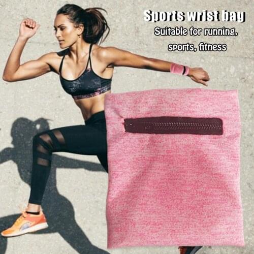 Multifunction Wrist Bag Change Key Bags Breathable Sweat-absorbent Towel Mini Wallet Wristband With Zipper For Running Cycling