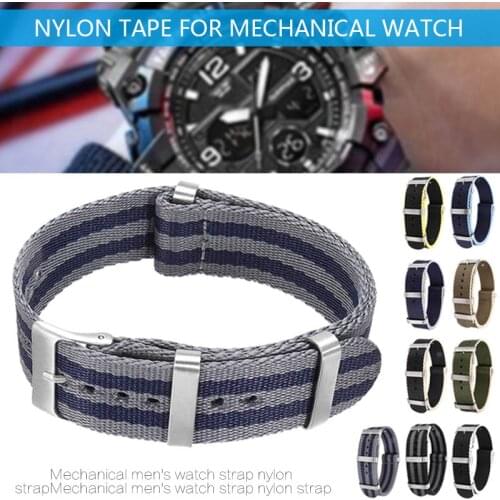 Fashion Military Nylon Watches Strap Unisex Replacement Watchband 20mm Adjustable Sport WristWatch Band Strap Watch Accessories