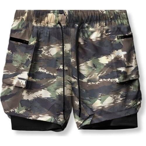 XISHA Running Shorts Men 2 IN 1 Camouflage Gym Sport Shorts Fitness Bodybuilding Workout Crossfit Sportswear Mens Shorts 2021