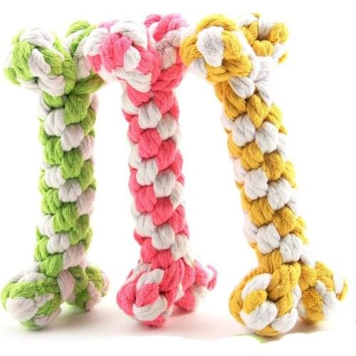 New dog toy for large small dogs pet animal cotton rope pet toy Color bone bite resistant dog chew toys interactive pet supplies