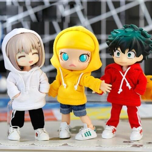 Ob11 doll clothes Molly movable bjd body9 gsc element top 1 / 12BJD doll sweater drawstring pocket sports hoodie