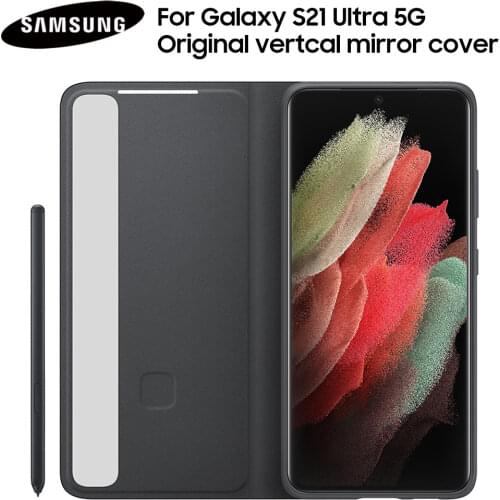 Original Flip Case for Samsung GALAXY S21 Ultra 5G Smart Rearview LED Mirror Original Housing with S Pen Clear