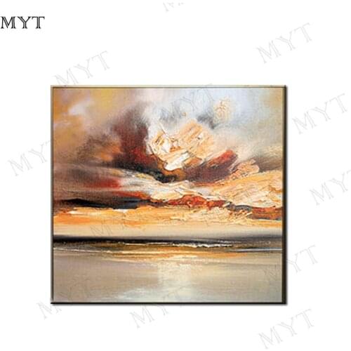 Handpainted Oil Painting Abstract sunset on the sea Wall Pictures on Canvas Wall Art for living room Home Decor no Framed