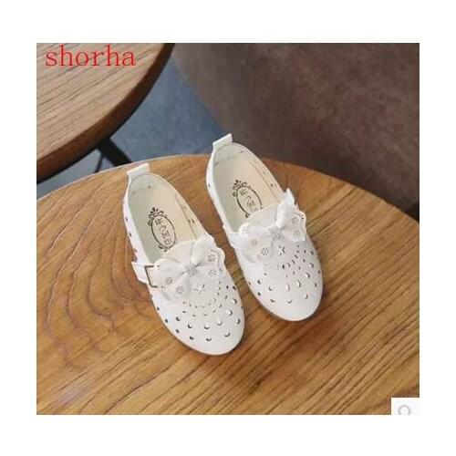 Real Genuine Leather kids girls shoes with flower decoration children toddler girls leather sandals summer flats shoes