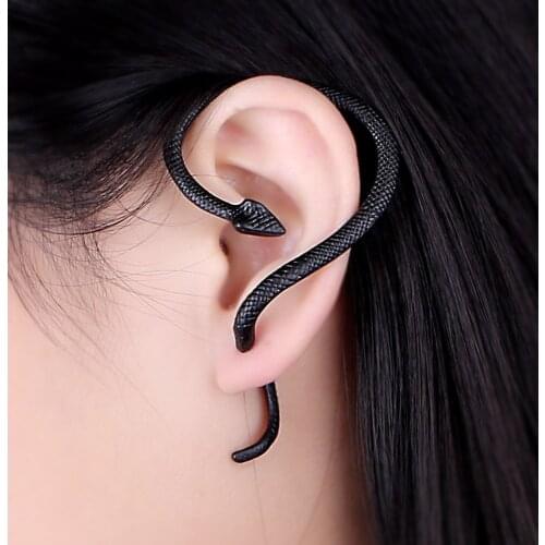 2019 Snake Ear Cuff Fashion Personality Punk Earrings Sterling Asymmetric Female Graceful Harajuku Earring