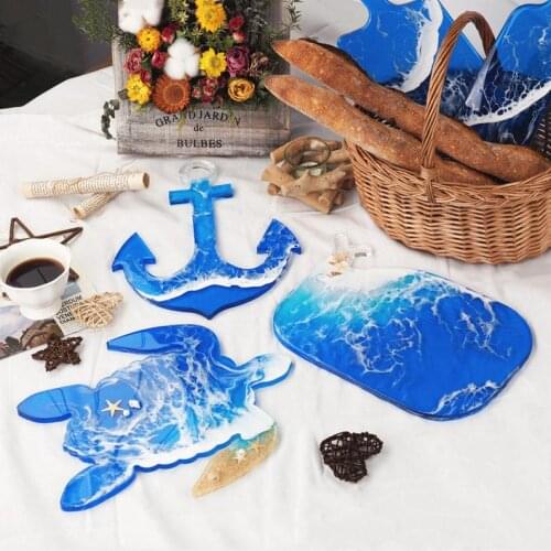 Charcuterie Board Serving Tray Silicone Mold for Epoxy Kitchen Supplies Decoration Anchor/ Turtle/ Whale Design Mold